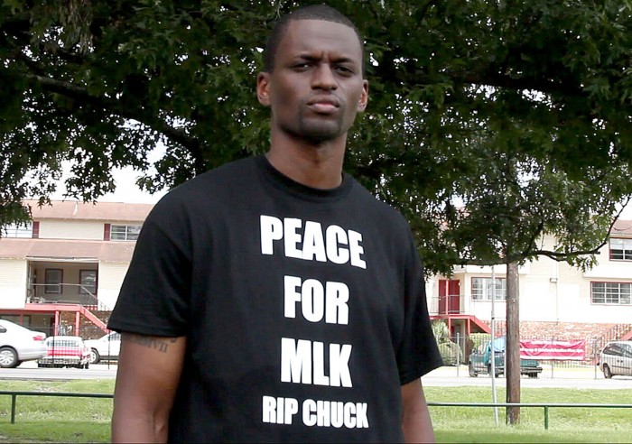 Christopher Waters, the founder of Peace for MLK, discusses anti-violence efforts at the annual "Pack the Park" event in Baton Rouge, Louisiana June 29. The event brings together anti-violence groups from across the city and state and attracts hundreds of community members each year. (This is a screen grab from a video interview).  Claudia Balthazar 